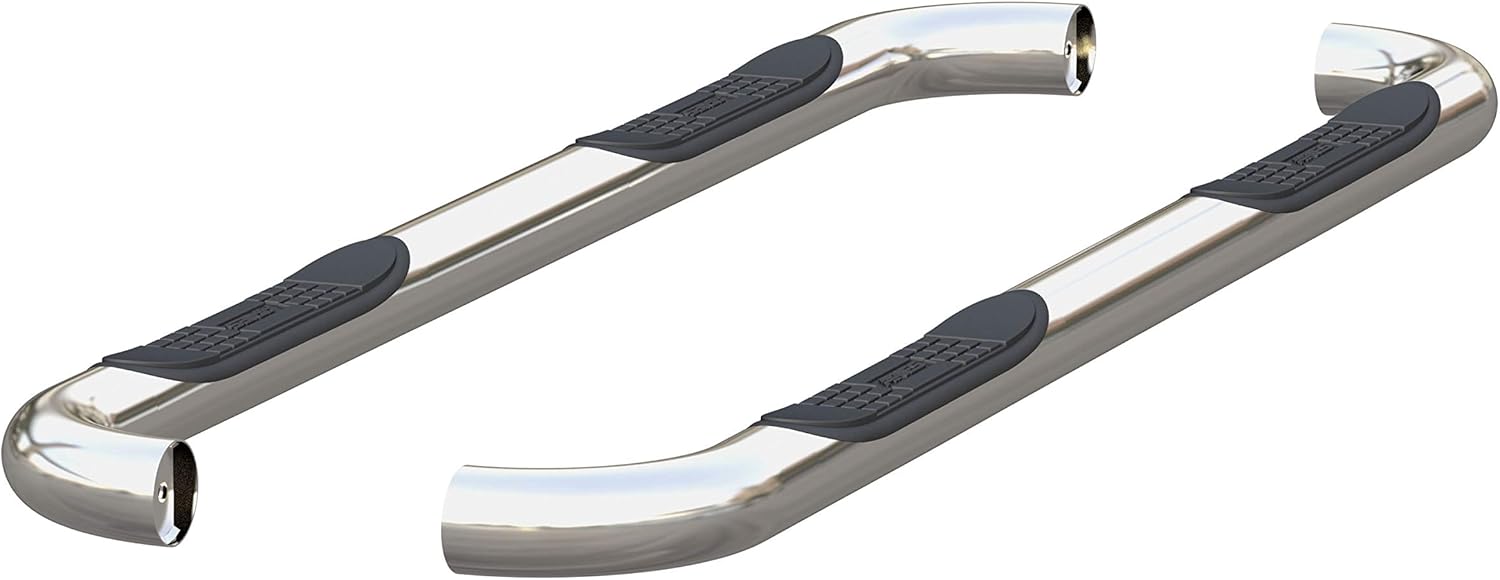 ARIES 205040-2 3-Inch Round Polished Stainless Steel Nerf Bars, No-Drill, Fits Select Dodge, Ram 1500, 2500, 3500