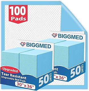 Tear-Resistant Disposable Bed Pads 30" x 36", 100 Count Absorbent Underpads, Chux Thicker Extra Large Incontinence Bed Pads, Pee Pads for Adults, Kids, Elderly, Pets