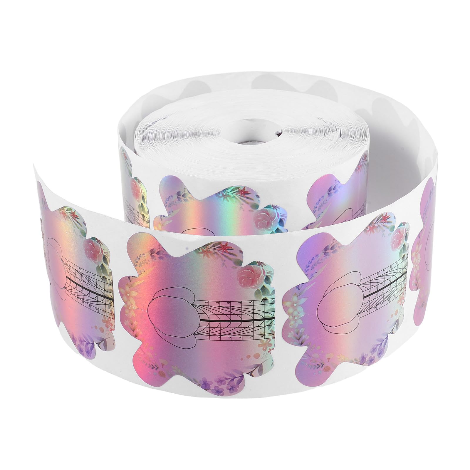 ibasenice 1 rotolo di formine per unghie, adesivo guida per allungamento un | Formine per nail art per gel costruttore, adatte a diverse lunghezze di unghie, per scolpire e creare french manicure uniform