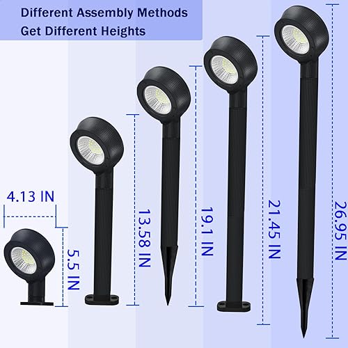 Miniatura 8 de Luces solares de camino de 800 lúmenes, 32 LED con 3 modos de luz regulables, luz de dirección, luz solar de camino para paisaje, patio, camino,
