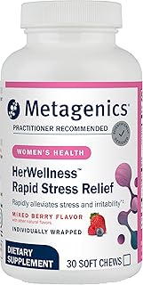 Metagenics HerWellness Rapid Stress Relief - Women's Stress Support Supplement with Saffron, L-Theanine & Vitamin B6* - Mixed Berry Flavor, 30 Soft Chews
