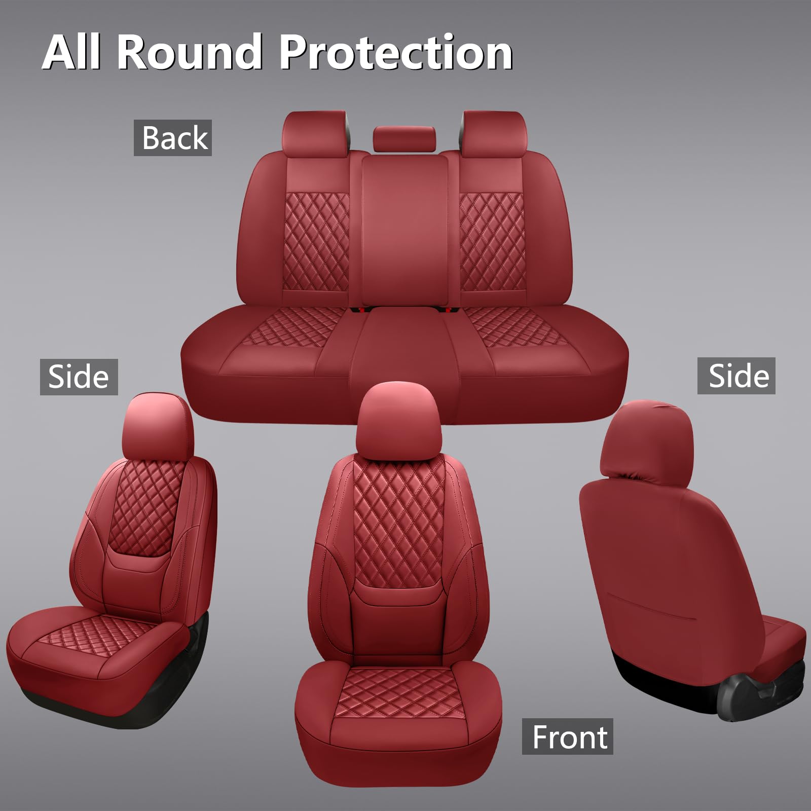 NS YOLO Full Coverage Leather Car Seat Covers Full Set Waterproof Seat Covers for Cars SUVs Pick-up Truck — view 2