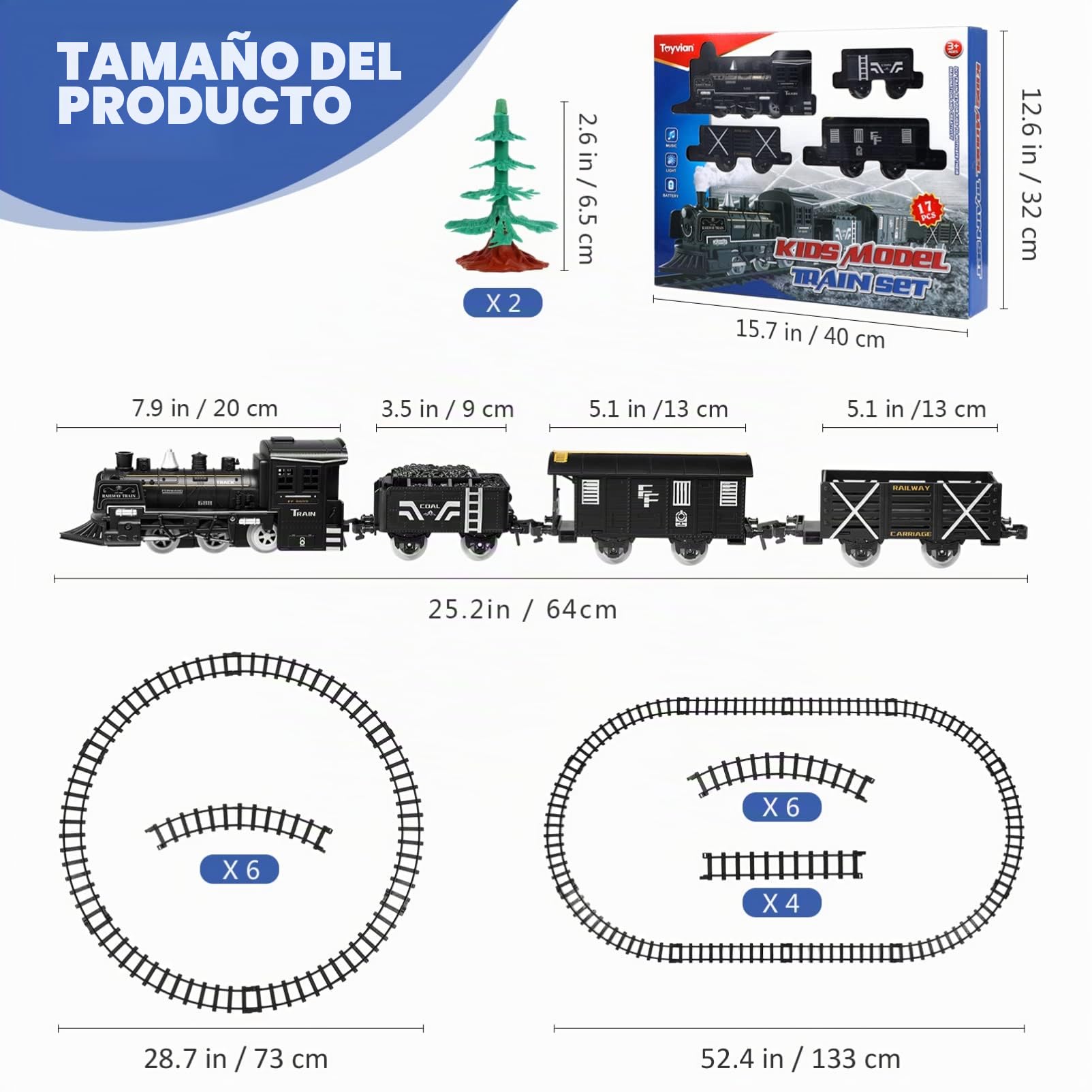 TOYANDONA 1 Set Kids Steam Motor Locomotor Juguete Freight Modelo Eléctrico Tren Train Ferrocarril Toy Steam Steam Set Toughthing