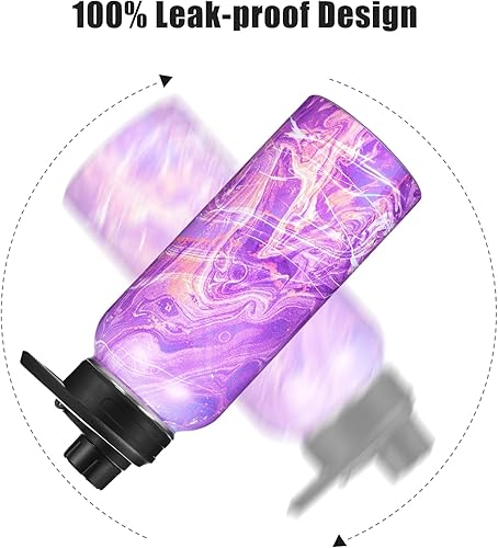 Miniatura 5 de WEREWOLVES Botella de agua aislada personalizada con tapa de popote con mango de paracaídas y tapa de boquilla, botella de agua de boca ancha de