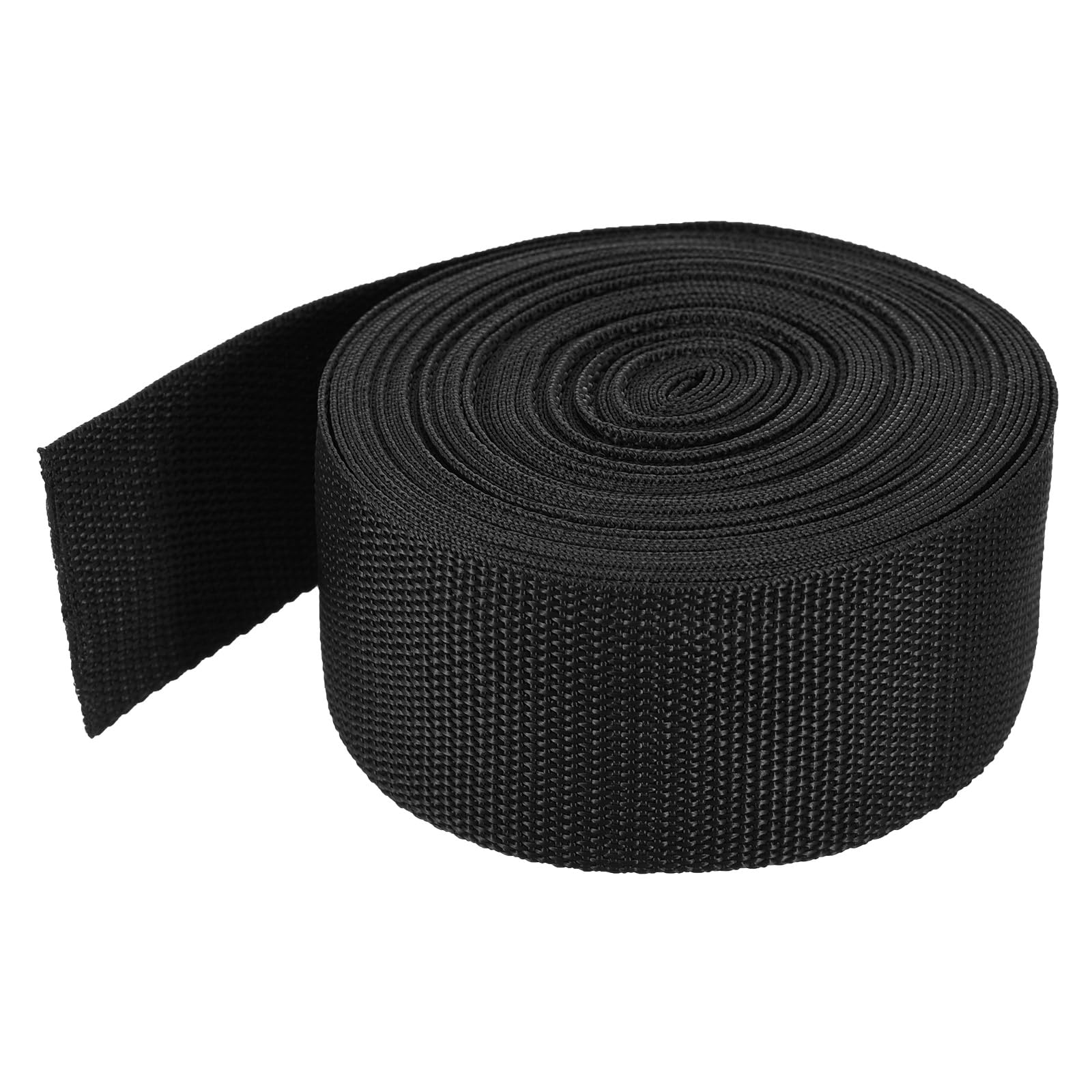 MECCANIXITY Lightweight Polypropylene Webbing Strap 2" 10 Yard Backpack Strapping Band Black for Outdoor Luggage Cargo Straps