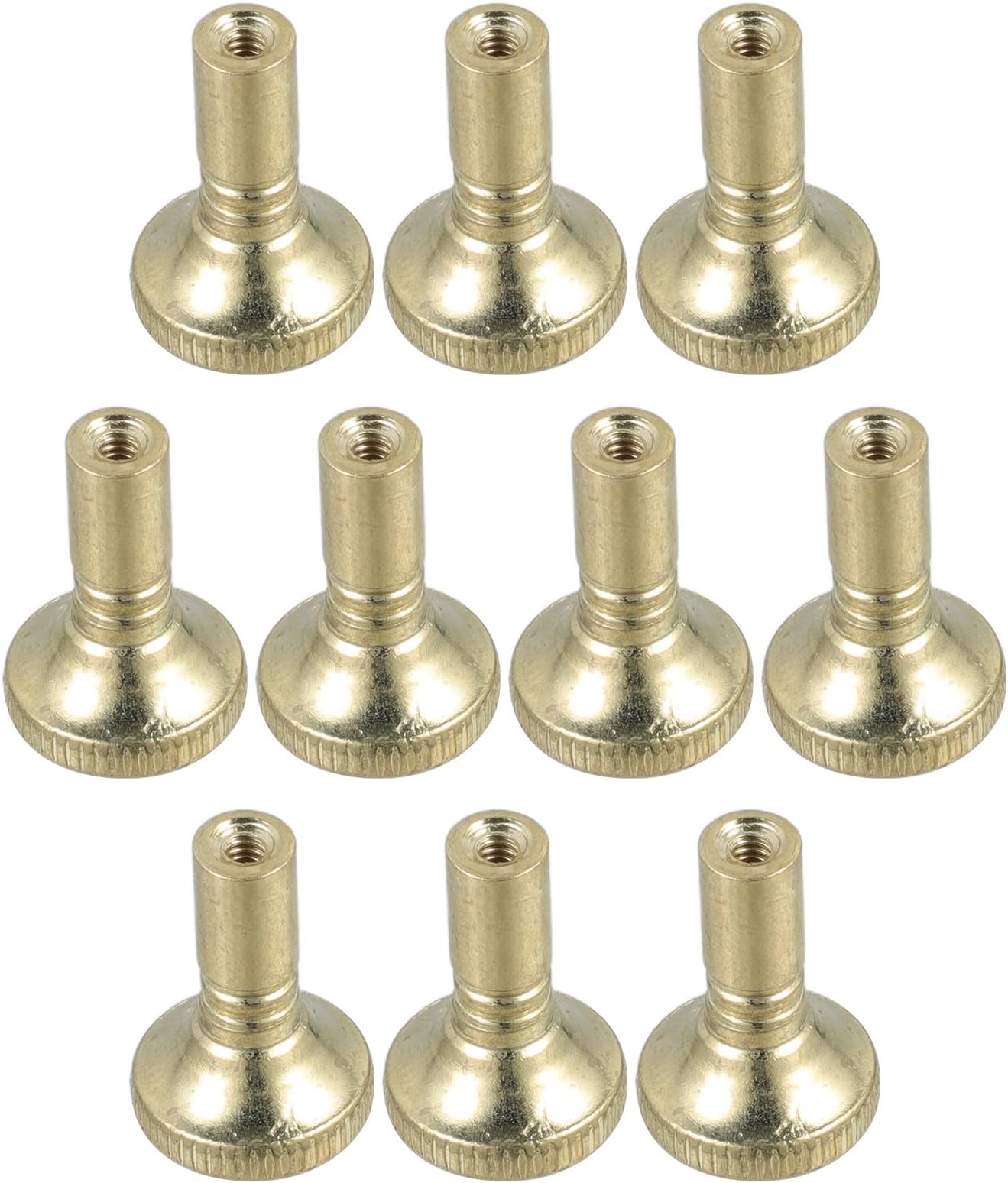 10pcs Gold Lamp Knob Replacement 15x22mm Lamp Socket Knobs Screw-on Light Switch for Standard Turn Switch Repair Accessories