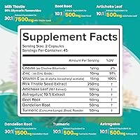 Vista 2 de Milk Thistle Supplement - Liver Detox Cleanse Formula Herbal Liver Support with Milk Thistle, Dandelion Root, Artichoke, Turmeric, Astragalus for
