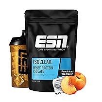 ESN Isoclear Proteine Isolate del Siero di Latte in Polvere, Té Freddo alla Pesca, 1000 g, Proteinlimo con gusto delizioso alla frutta, siero di latte chiaro – made in Germany