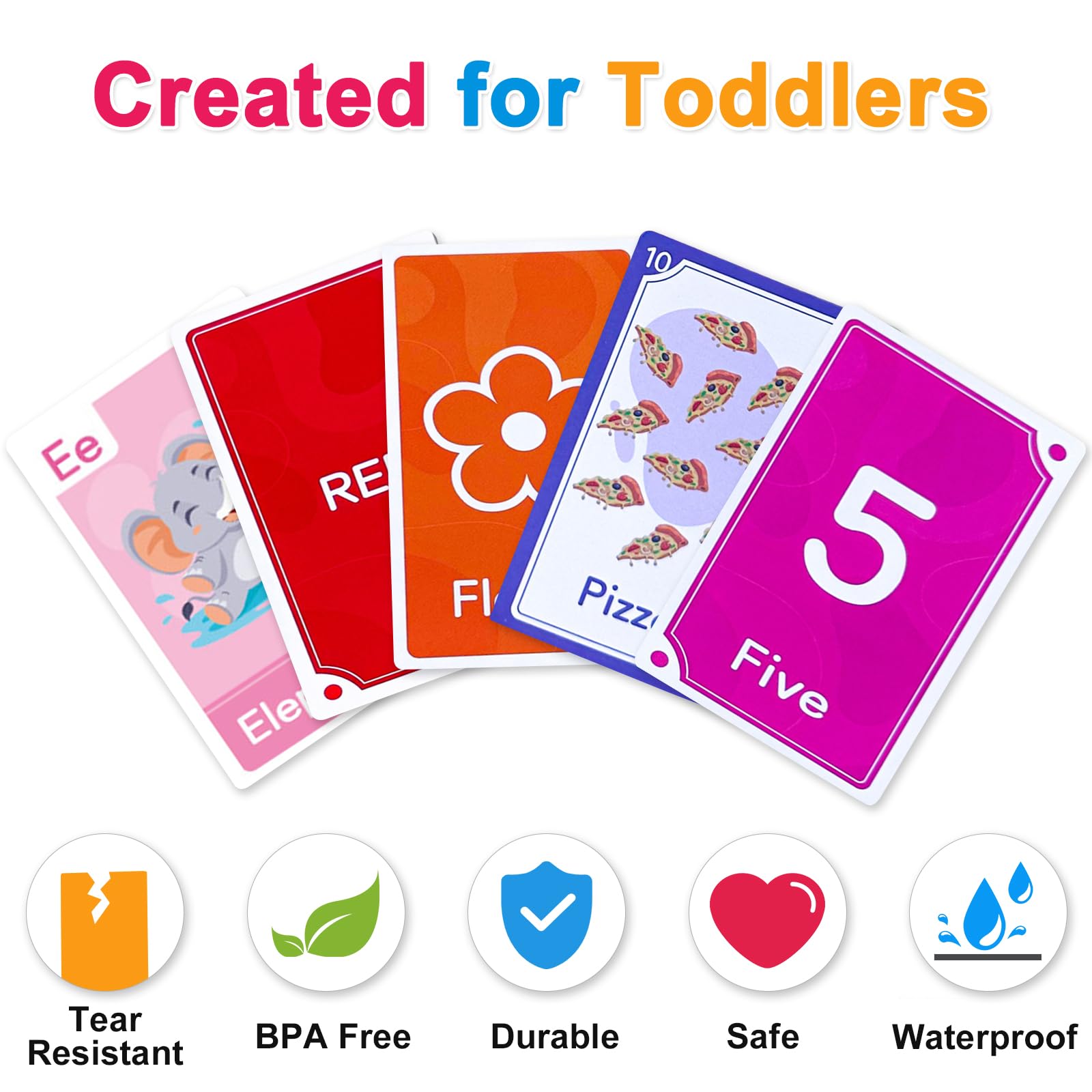 Boloshine Flash Cards for Toddlers Age 2-4, 58pcs Preschool Alphabet Flashcards with Letters Colors Shapes Numbers Animals Fruits, Learning Activities Educational Game Toys for Baby Kids - Image 4