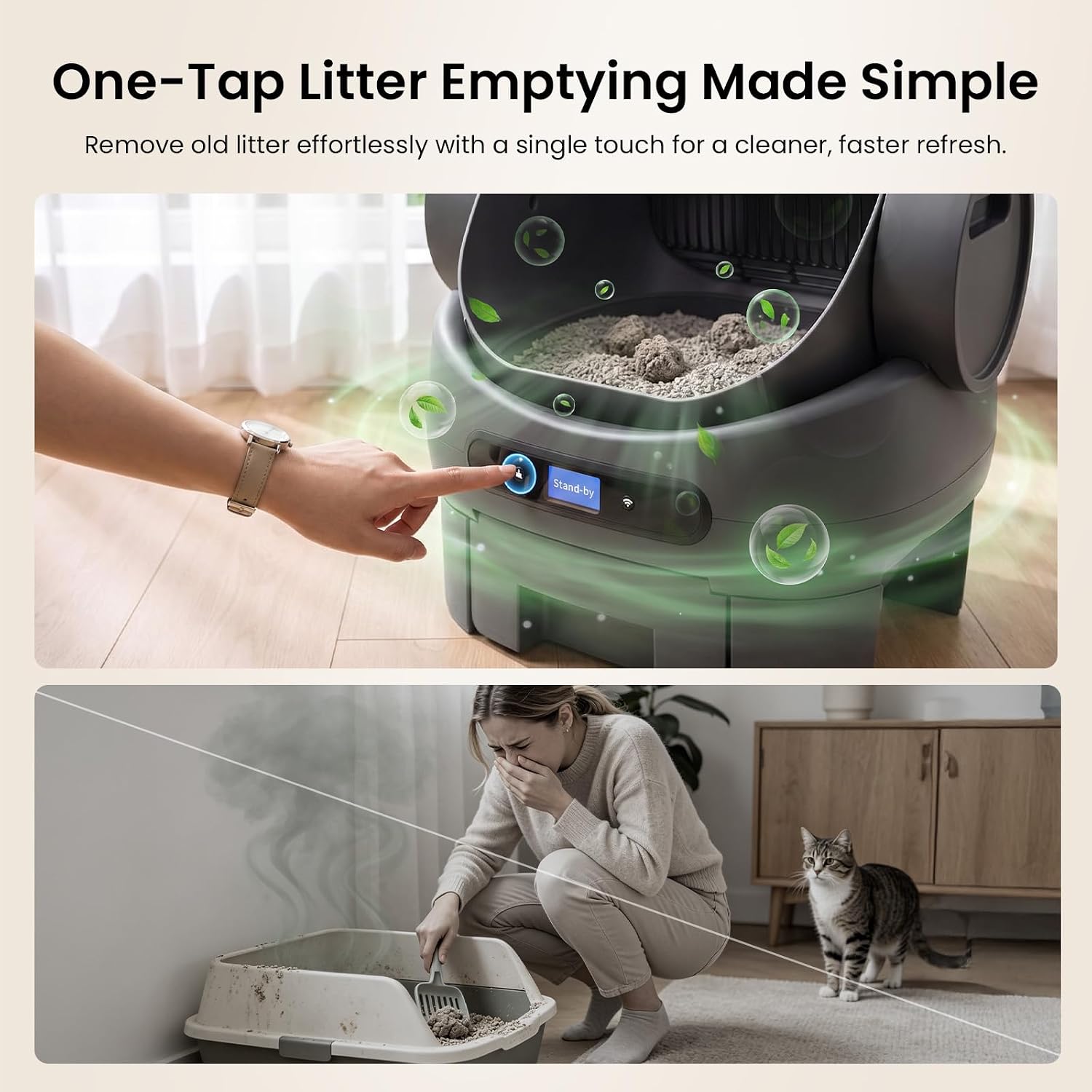 Automatic Cat Litter Box with 10 Safety Sensors, Large Self Cleaning — view 7
