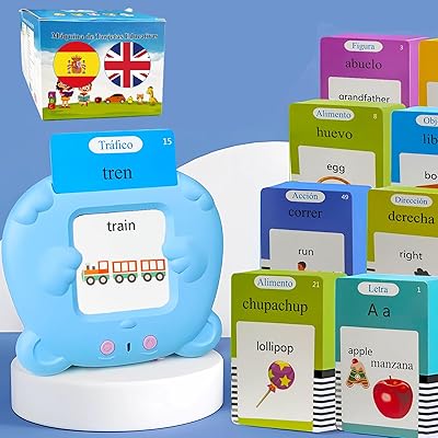 KILOGOGRAPH Bilingual English & Spanish Flash Cards for kids - Talking Flash Cards, 510 Signt Words of 31 Varieties, Pocket Speech for Toddlers 3-12, Autism Sensory Toys, Preschool Learning Activities