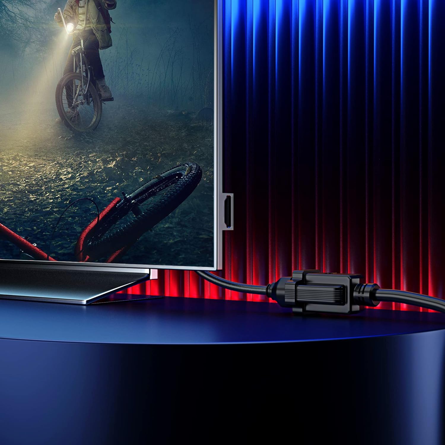 Maximm Flat Plug Extension Cord 50 ft with Slim Space-Saving Plug Design, Low Profile Extension Cord 16AWG (Black)