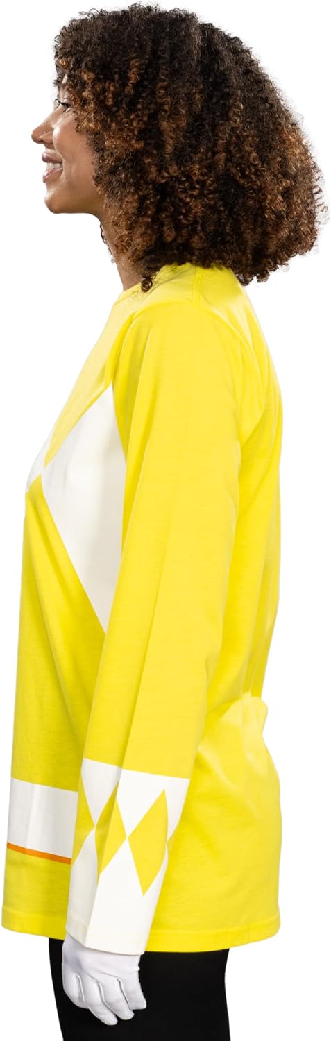 Power Rangers Mighty Morphin T Shirt - Adult Unisex Long Sleeve Tee for Halloween Costume Cosplay