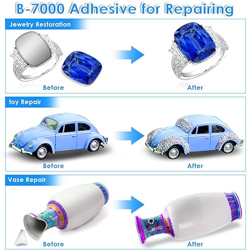 Miniatura 6 de B7000 Jewelry Rhinestones Glue, Cludoo 5PCS B-7000 Clear Super Glue Transparent Industrial Adhesive for Phone Repair Jewelery Making Crafts Gem