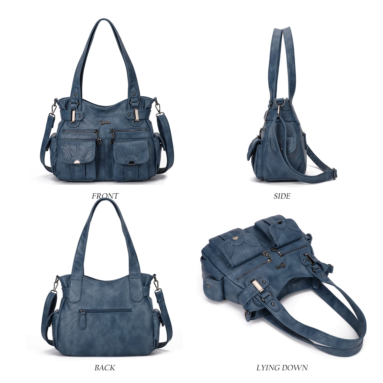 Purses and Handbags for Women Large Hobo Shoulder Bags Soft PU Leather Multi-Pocket Tote Bag