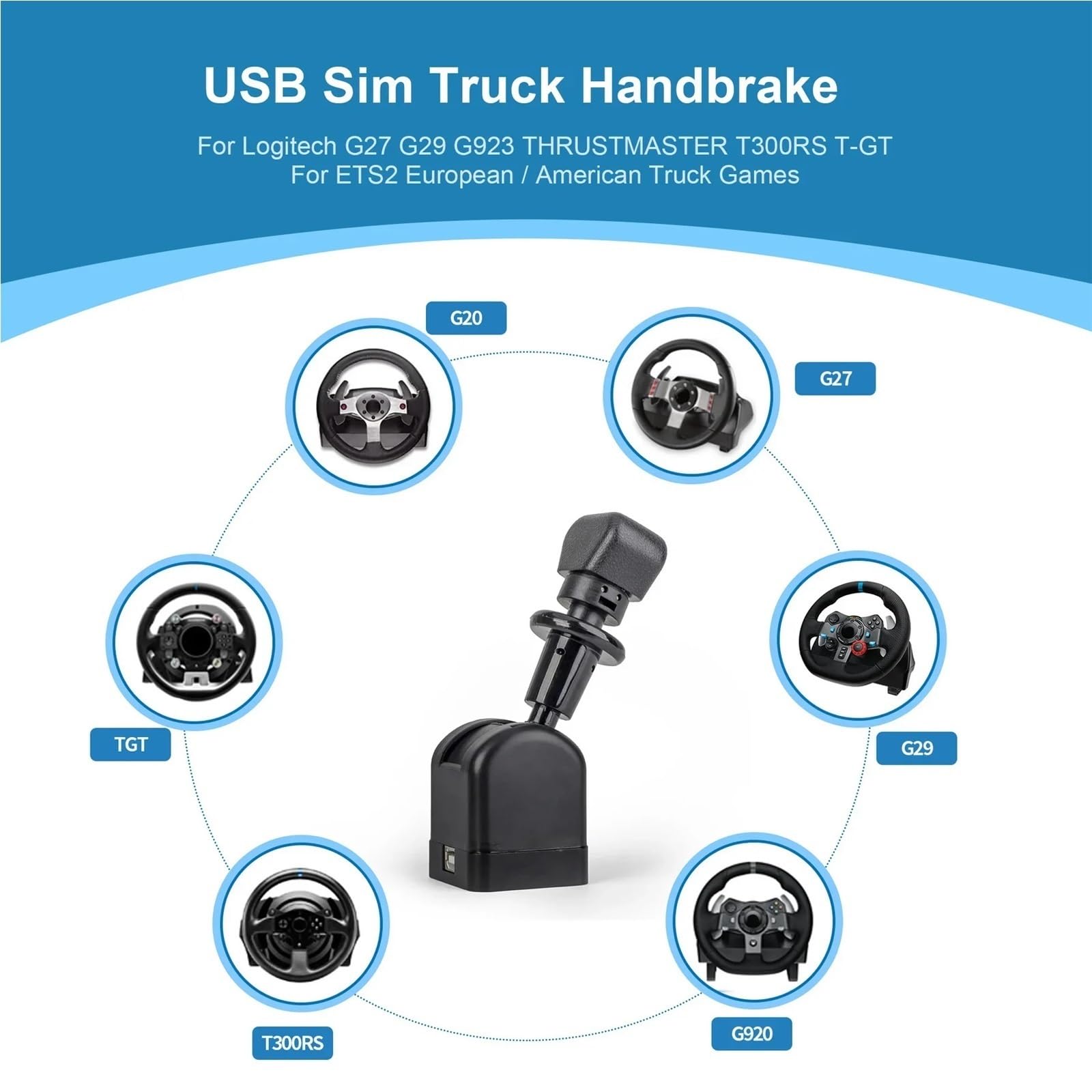 Dźwignia Hamulca Ręcznego Samochodu PC USB Sim Handbrake Truck Hand Brake Do Logitech G923 G27 G29 Thrustmaster T300 Do ETS2 Truck Sim Racing Hand Brake