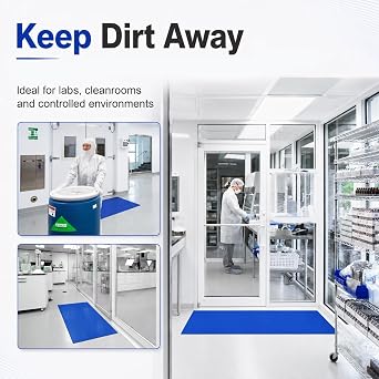 AAwipes Sticky Mat Tacky Pads Adhesive 24 x 36 5 Packs, 30 Sheets/Packs, 150 Sheets Total Blue Cleanroom Floor Mats Remove Dirt for Laboratory Construction Hospital Shoes