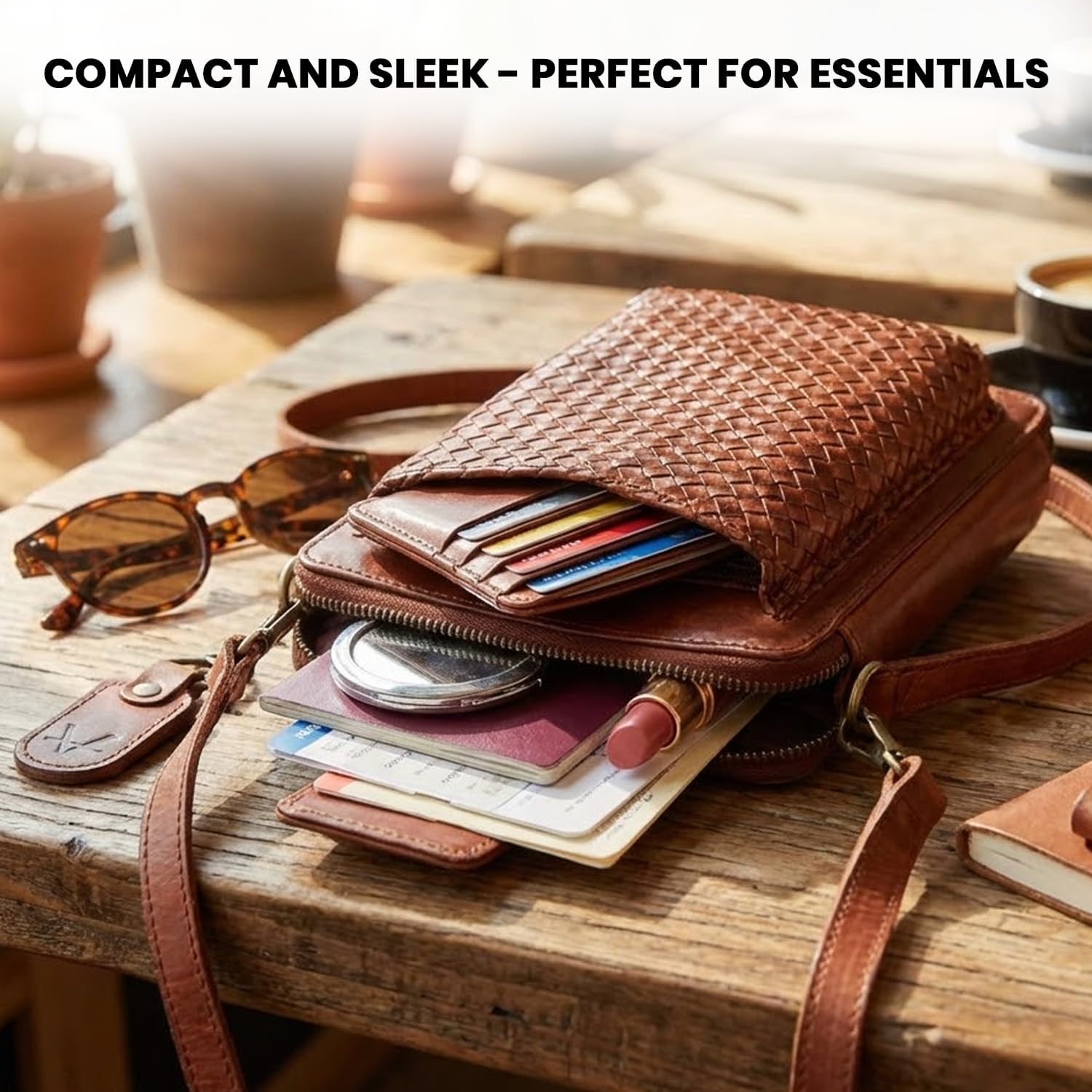 Genuine Leather Small Leather Crossbody Bags For Women Cell Phone Purse With Adjustable & Detachable Strap - Image 6