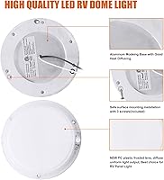Vista 4 de Facon luz LED de techo de 12 vatios para RV con interruptor para casa rodante, rámper, botes, de 5 pulgadas