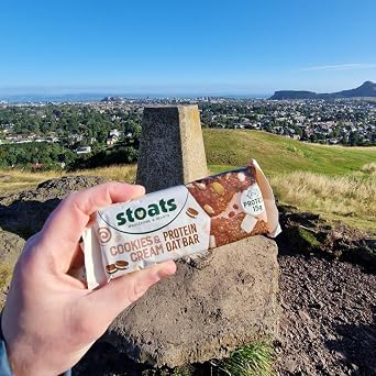Stoats Cookies & Cream Protein Oat Bars – Made with Scottish Oats, High in Fibre, Individually Wrapped 80g Bars (Pack of 16)