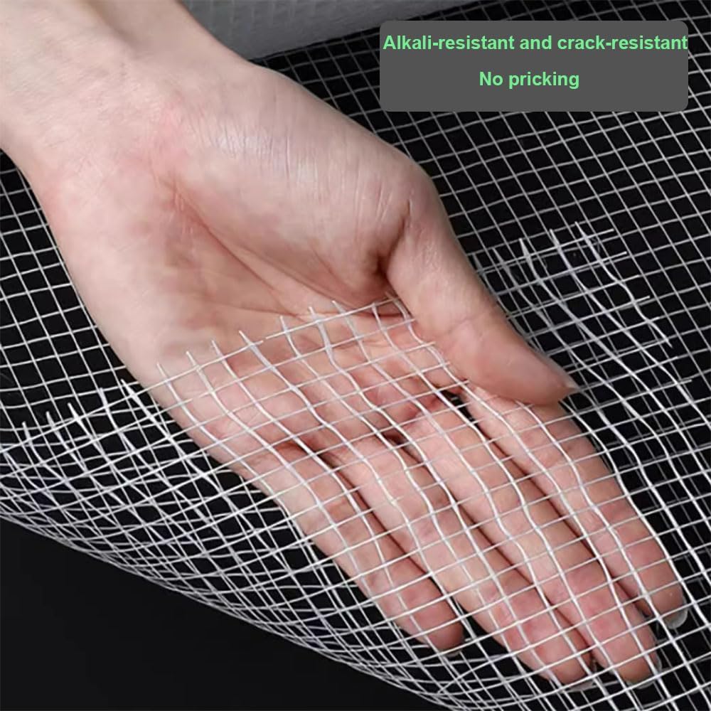 LIUNI Fiberglass Mesh Roll Heavy Duty Stucco Mesh Wall Crack and Seam Patch Rein for Insulation and Crack Prevention of Internal and External Walls on Construction Sites(Size:1x100m/3.2ft x 328ft)