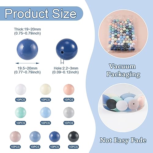 Miniatura 9 de Beadthoven - Cuentas gruesas de 0.787 in con estampado de vaca, 90 cuentas de diamantes de imitación gigantes para Halloween, bolígrafos, cordones y