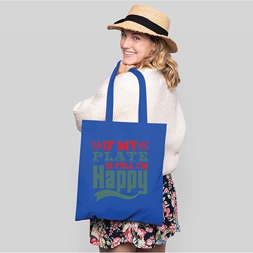 Miniatura 5 de Gift of Cheer Food and Drink Lovers Enjoy Life Navy Black Multicolor Canvas Tote Bag