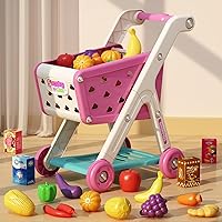 Vista 7 de Juego de carrito de compras de 102 piezas para niños con comida y accesorios de simulación, perfecto para niños a partir de 3 años