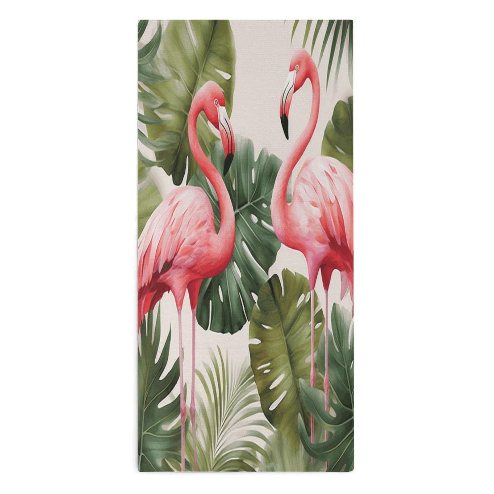 YUXBVKRS Flamingo Palm Trees Leaf Hand Towels for Bathroom 14x29 Inch