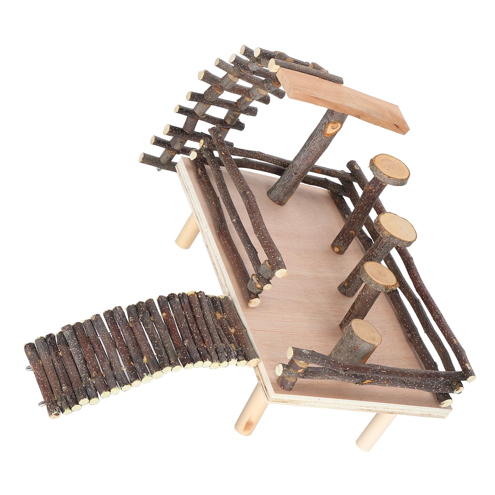 Escalera para Hámster, Juguete para Parque Infantil con Múltiples Plataformas para Mascotas Pequeñas, Applewood Fitness Steps