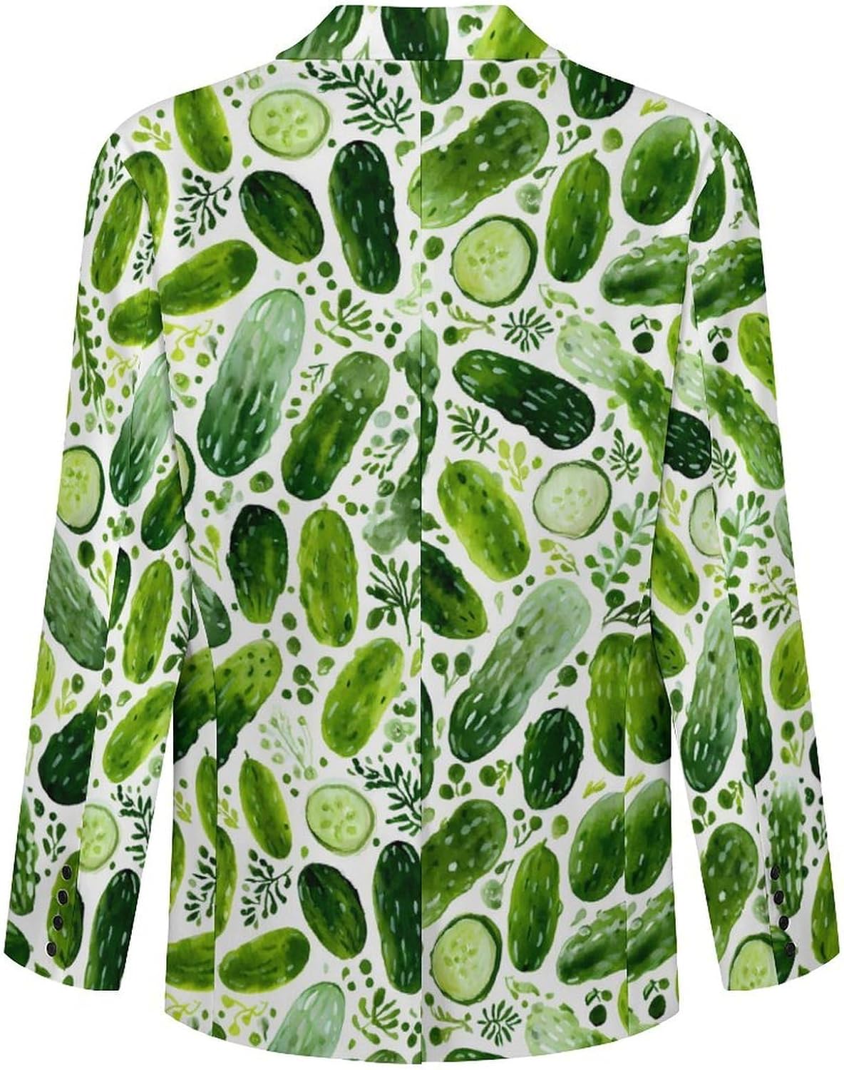 Cucumber Pickles Trendy Men's Two Button Suit Funny Casual Slim Fit Blazer Coat Tuxedos Jackets