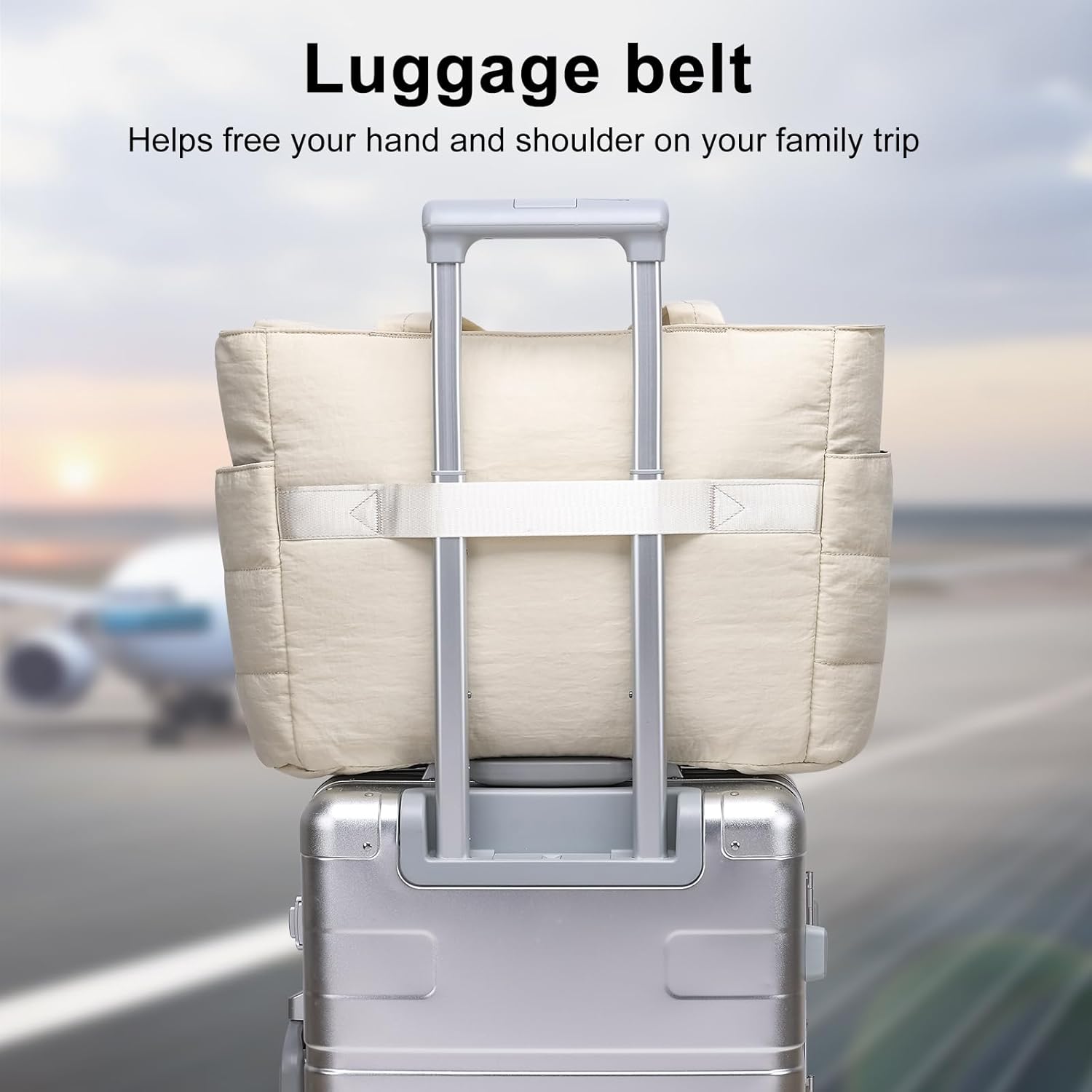 Tote Bag for Women Lightweight Quilted Puffy, Shoulder Bag with Storage for Work Travel Gym, Fits 15.6 Inch Laptop - Image 6