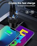 Super Fast Car Charger for Samsung Galaxy, 3pcs 60w Dual-Port USB-C Car Charger Cigarette Lighter Adapter + 2pcs Pd Typec to C Cable for Galaxy S24 S23 S22 S20 S10 Note 20 10 A14 iPhone 16 15USBC Cord | Cigarette Lighter Adapter + Pd Typec to C Cable