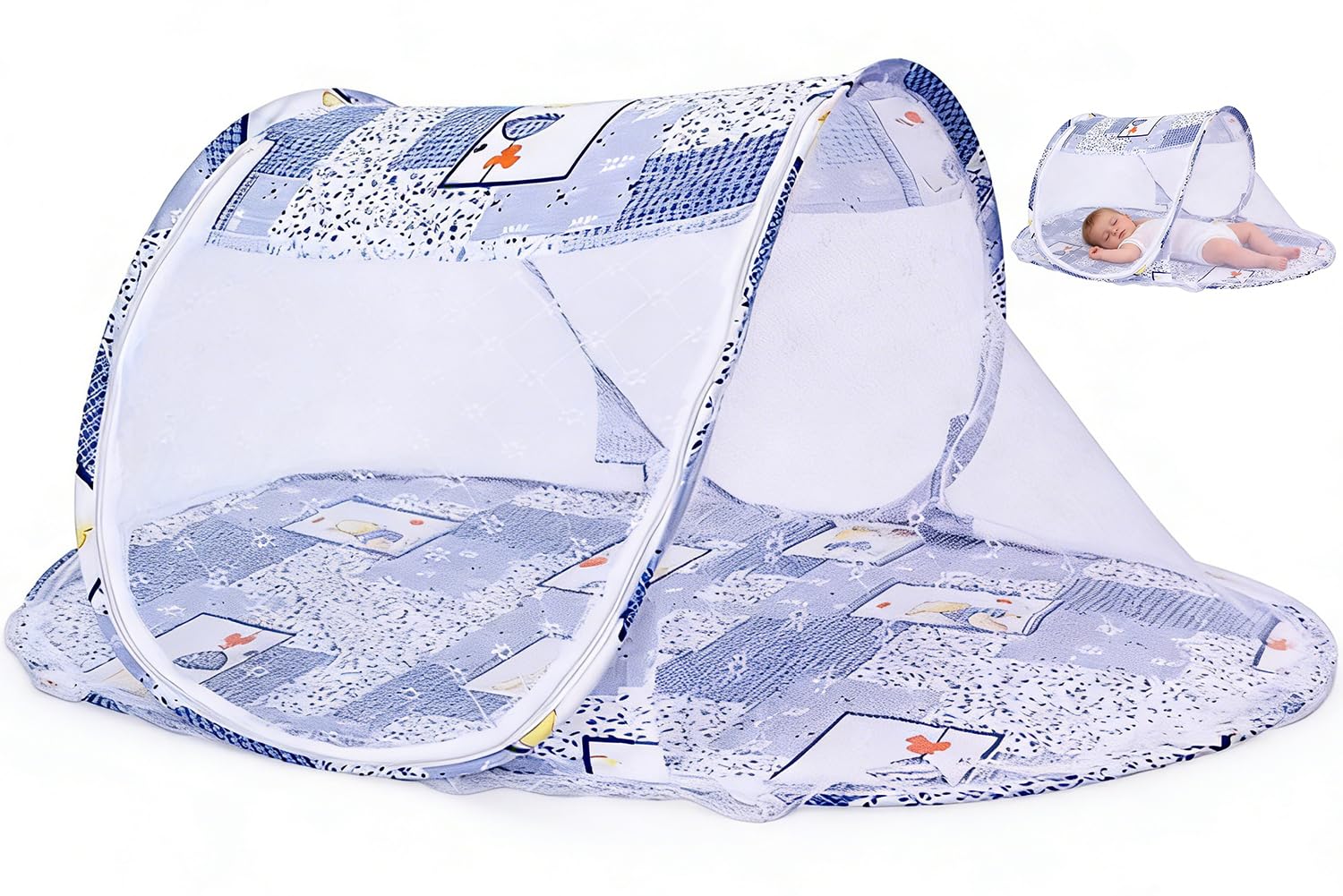 Vorprillynt A Baby Crib Net Tent, Folding Baby Bed Net Mosquito Net, No Ssembly Required, Storable For Home, Portable For Travel, Stable Structure