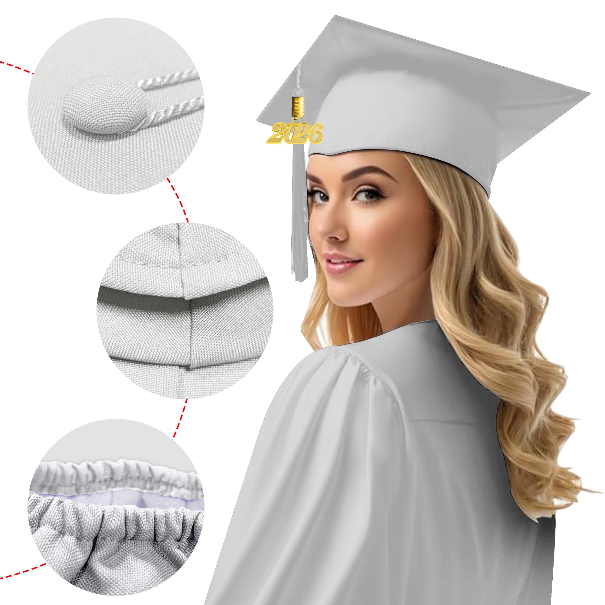 Snapklik.com : Matte Graduation Cap And Gown 2026 Tassel Adults Set For ...