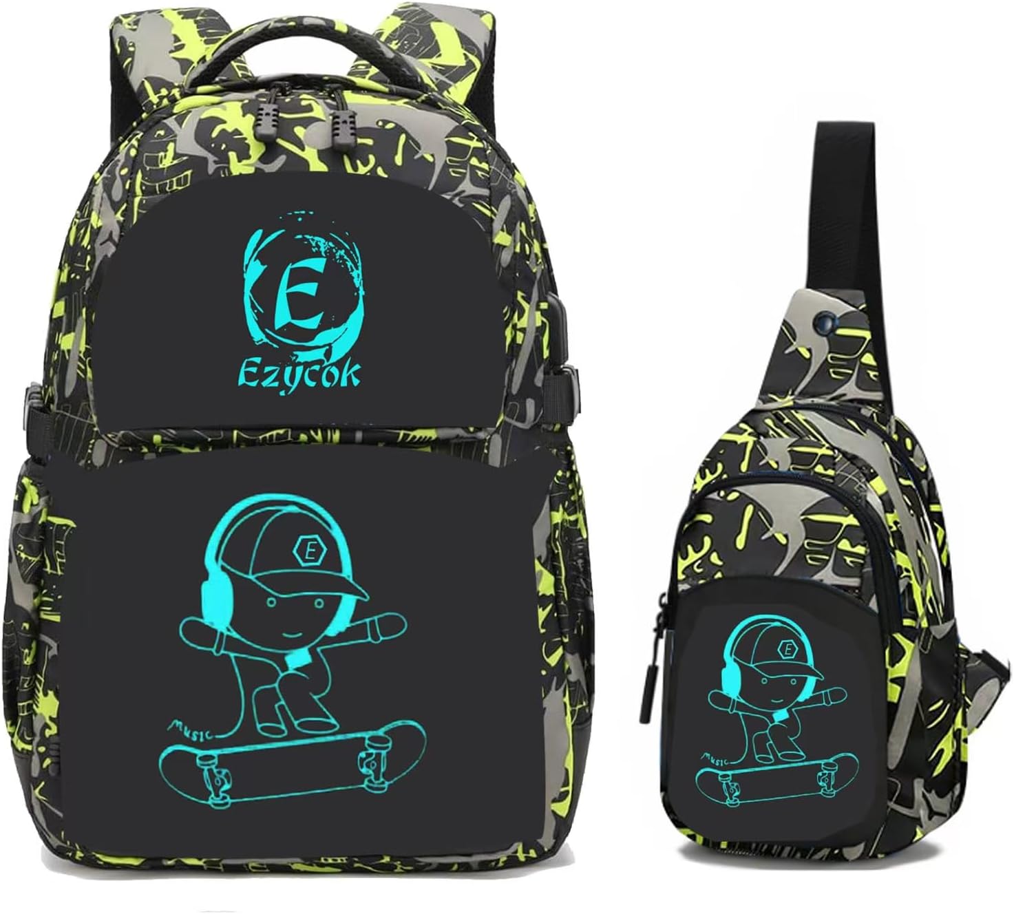 School Backpack for Boys, Cool Luminous Boys Backpack for Kids Children Teens Elementary Middle School Bags Lightweight Laptop Backpack College Bookbag