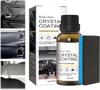 Crystal Coating for Car Plastic Parts, Car Plastic Plating Refurbishing Agent, Plastics Restorer Refurbish Agent with Sponge, Automotive Exterior and Interior PlasticParts Scratch Remover (A, 1 Set)