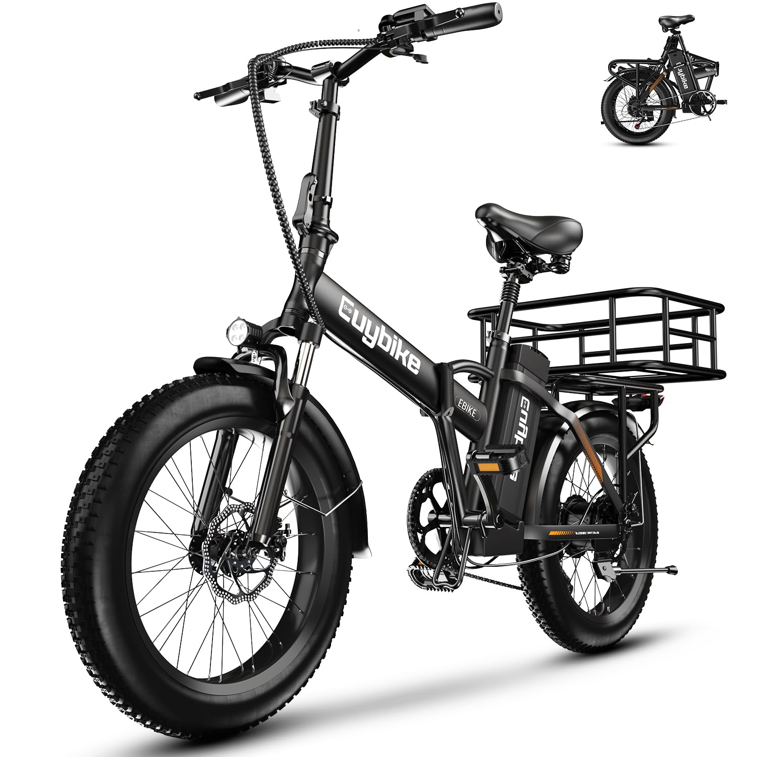 1000W Foldable Electric Bike,48V 20AH Removable Battery Ebike,80 Miles Max Range Electric Bike for Adults,20"x3" Fat Tire Folding Ebike,Adult Electric Bicycle for Commute Mountain Sport