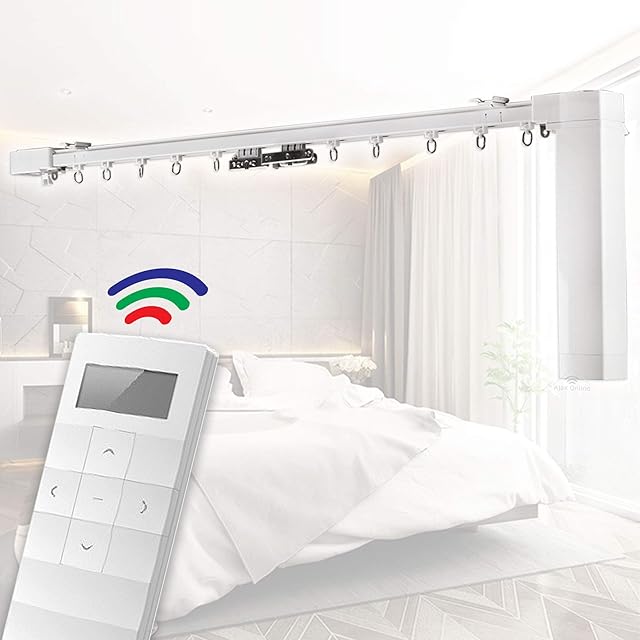 MADE TO MEASURE Smart WIFI Automated Electric Curtain Tracks & Rail Motor. Intelligently Motorized for Drapes. App/Voice/Remote Controlled. Works with Alexa, Google Home, (optional adapter required)
