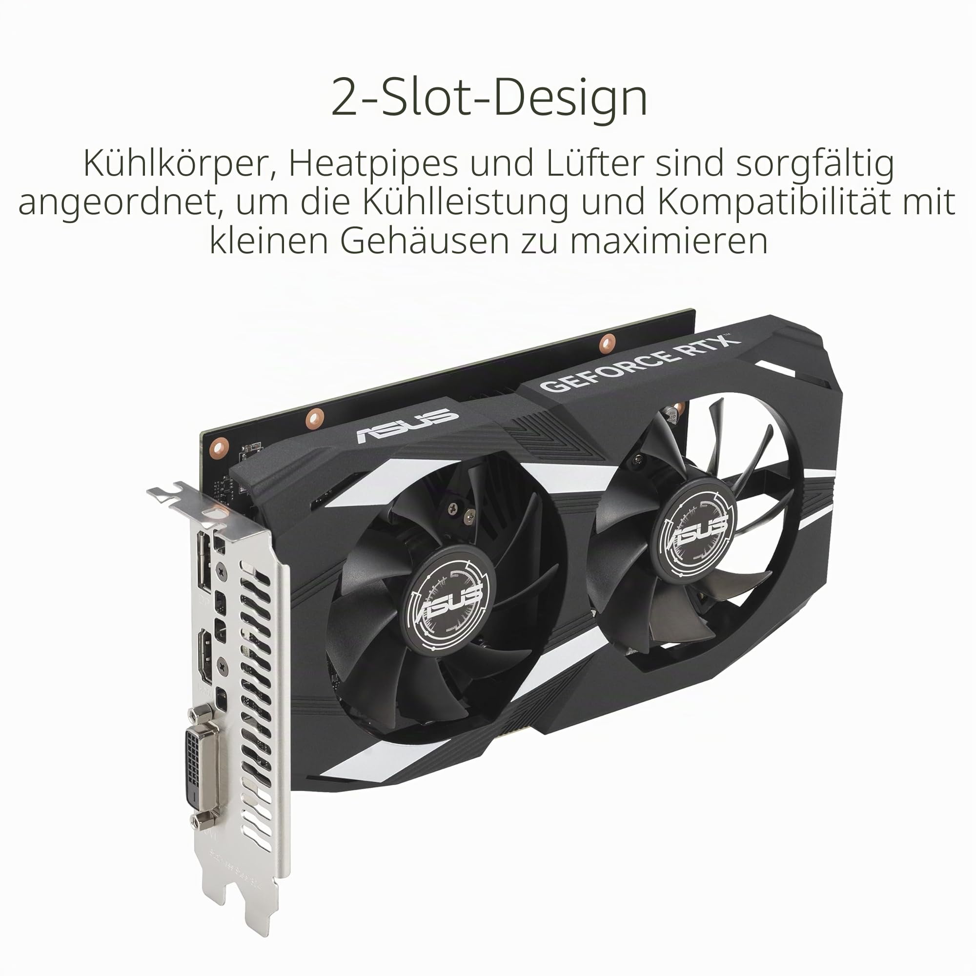 ASUS GeForce RTX 3050 LP BRK OC Edition 6GB GDDR6 (IP5X Staubdicht, Dual Kugellager, Edelstahlhalterung, PCIe 4.0, DLSS 3, HDMI 2.1, DisplayPort 1.4a, DVI-D und mehr)