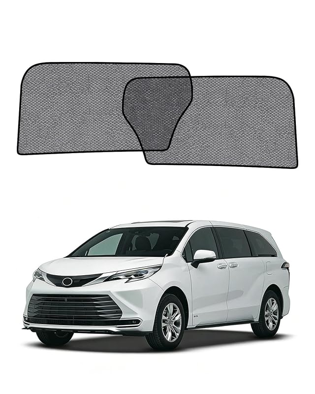 Protetor solar magnético para janela lateral Toyota Sienna 2021–2025 com tela mesh, 2 unidades
