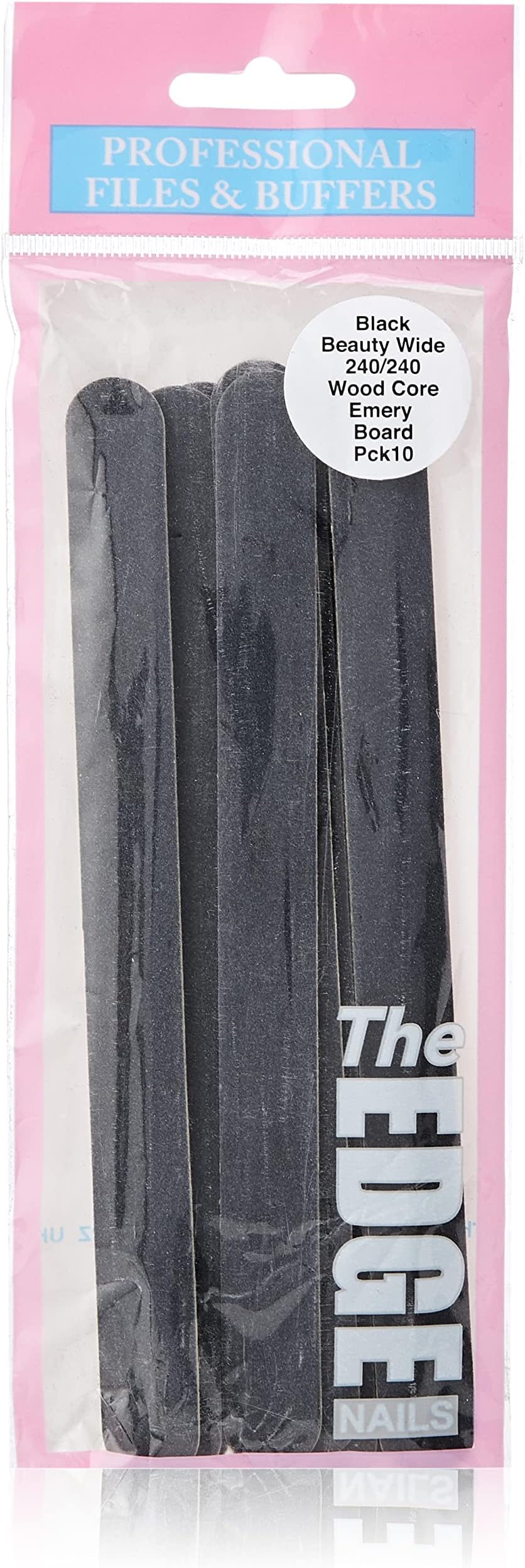 The Edge Black Beauty 240/240 Grit Nail File (10 Pack)