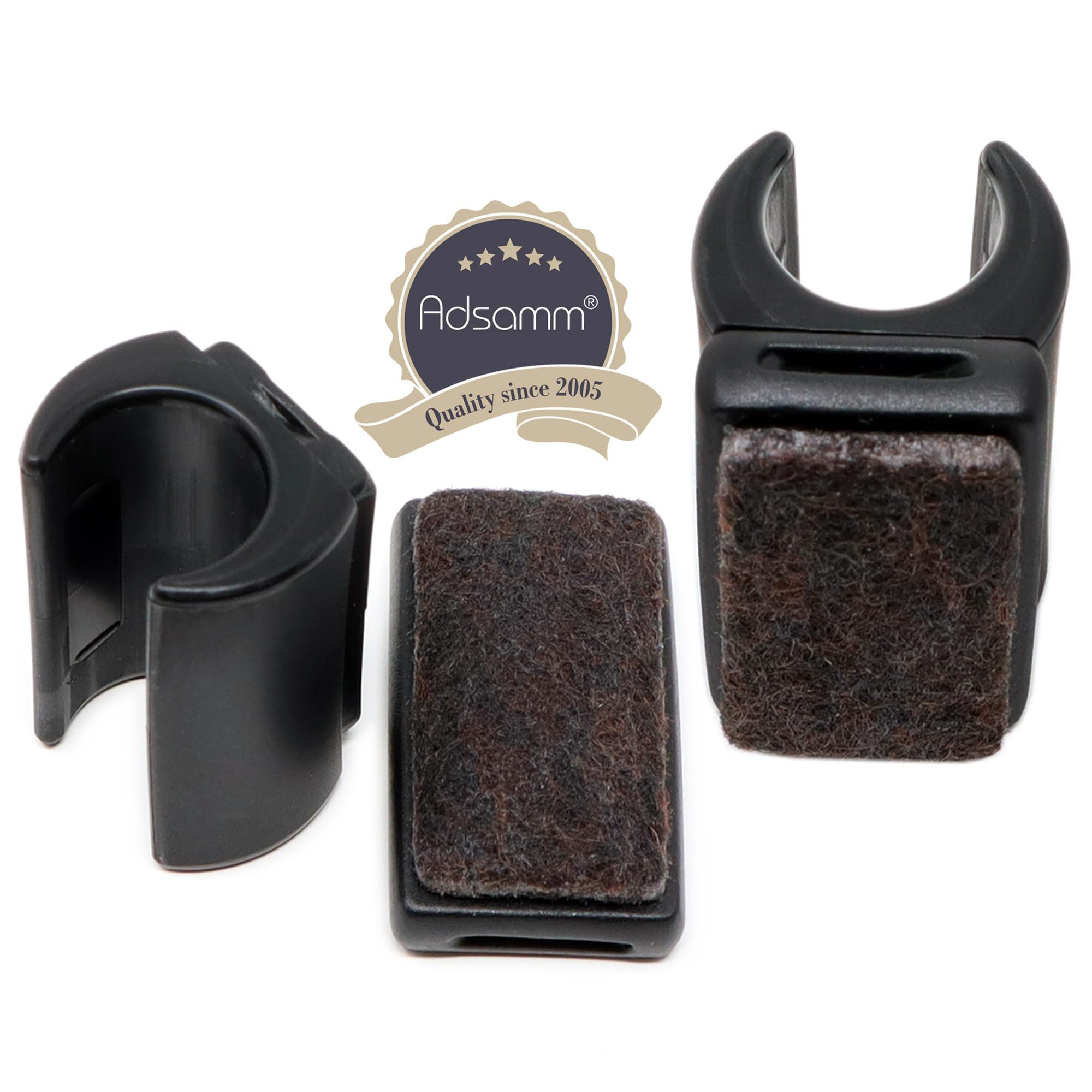 Adsamm SF-F-C-BL-8-32 SF-F-C-BL-8 32 x clamp shell gliders with felt 6-7 mm Black — view 6