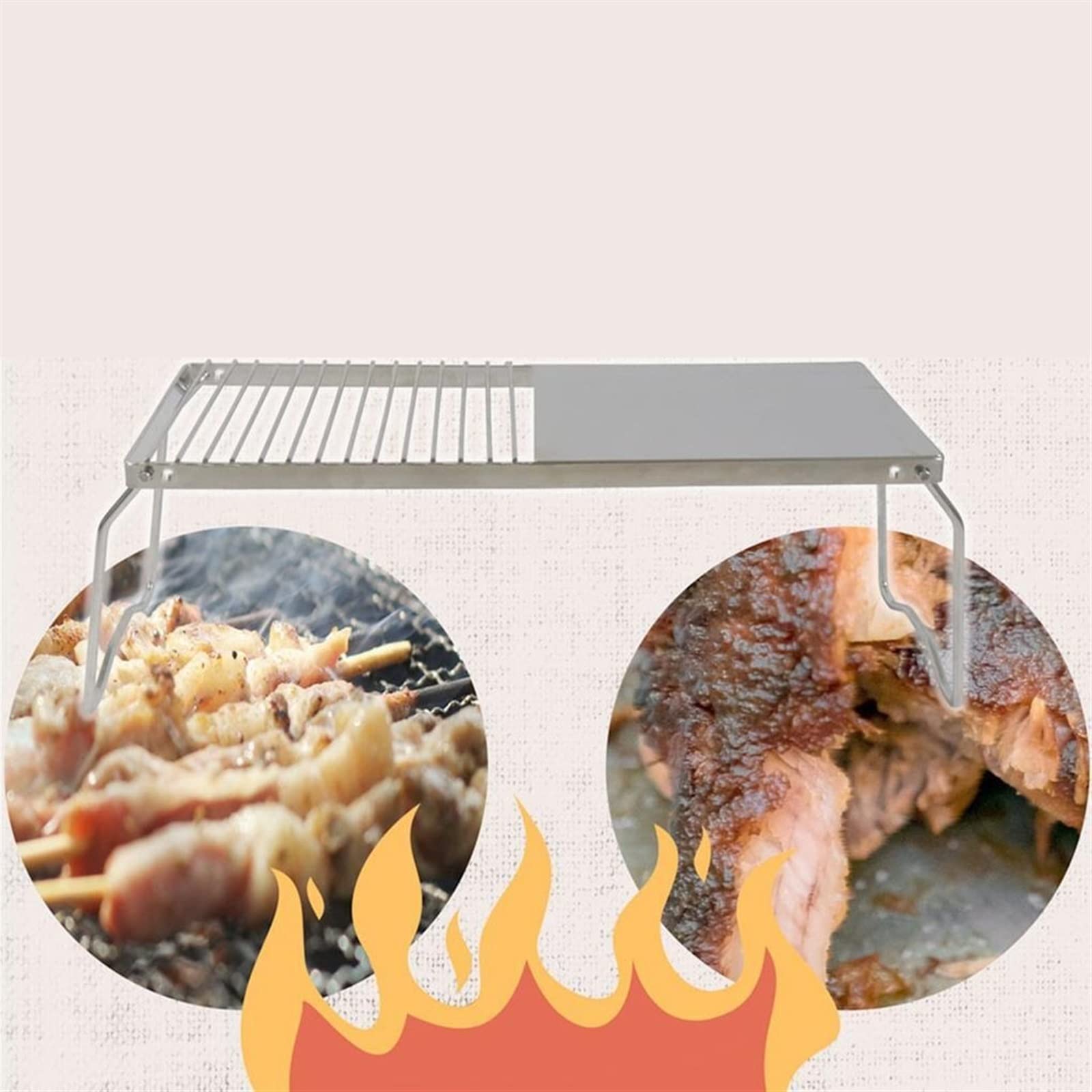 Składany grill ze stali nierdzewnej – wielofunkcyjny sprzęt do grillowania na świeżym powietrzu do biwakowania i gotowania na podwórku - i przenośny stojak do grillowania