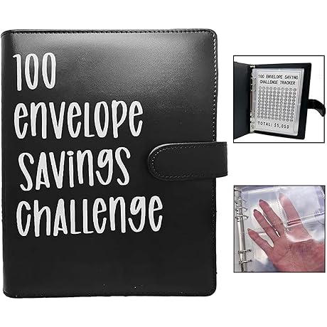 POUMANNI 100 Envelope Savings Challenge Binder: Start Saving $5050 Today
