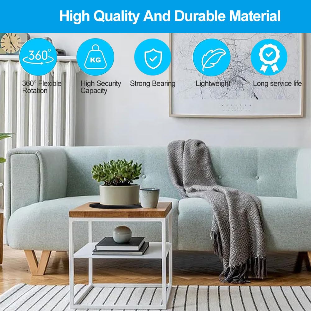 Base Girevole 360° - 2 Pezzi, Portata 15kg, Per Monitor, TV, Altoparlanti - Foto 9