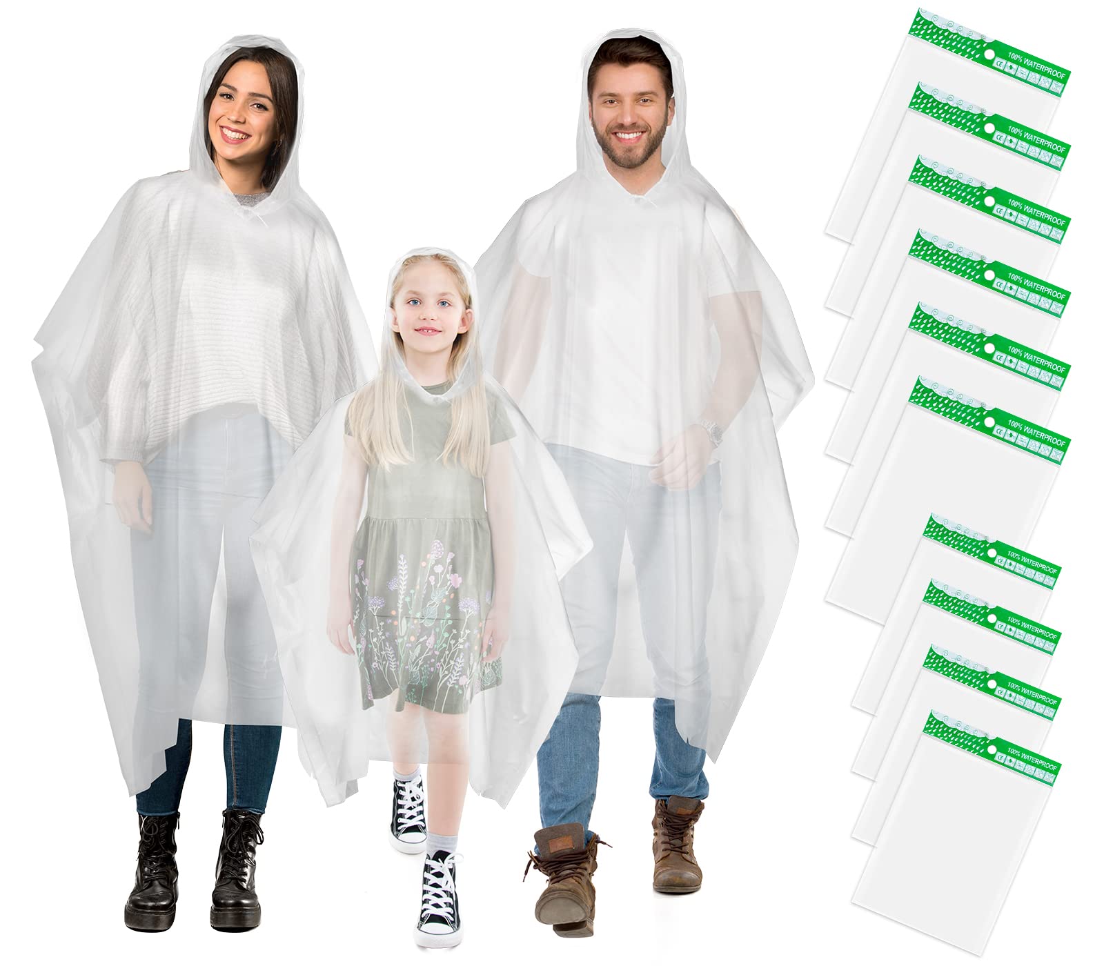 Poncho Antipioggia Usa E Getta Per Bambini - Impermeabile, Taglia Unica, Multipack Da 5 O 10 - Foto 11