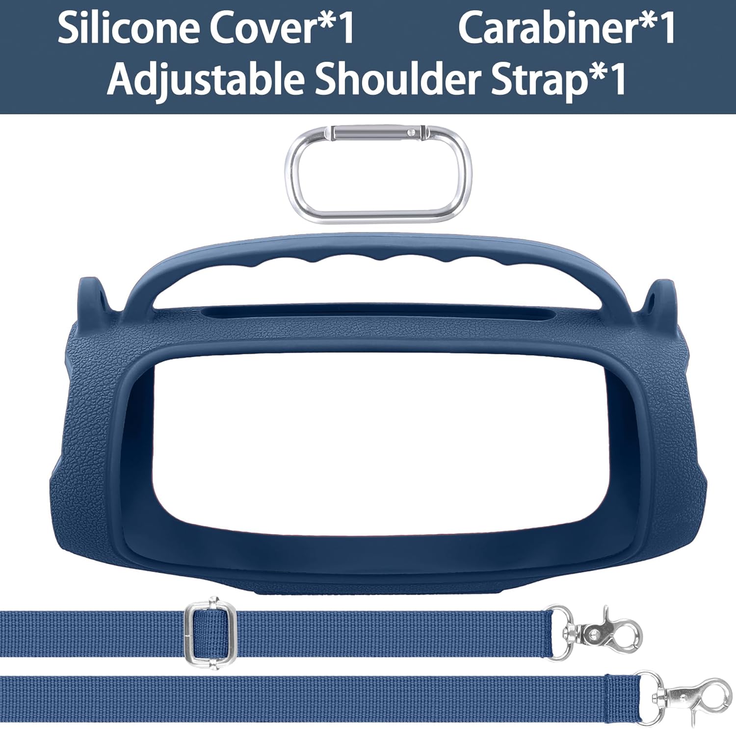 Silicone Case Compatible with JBL Charge 5 Portable Waterproof Bluetooth Speaker(Blue Silicone Cover) - Image 3