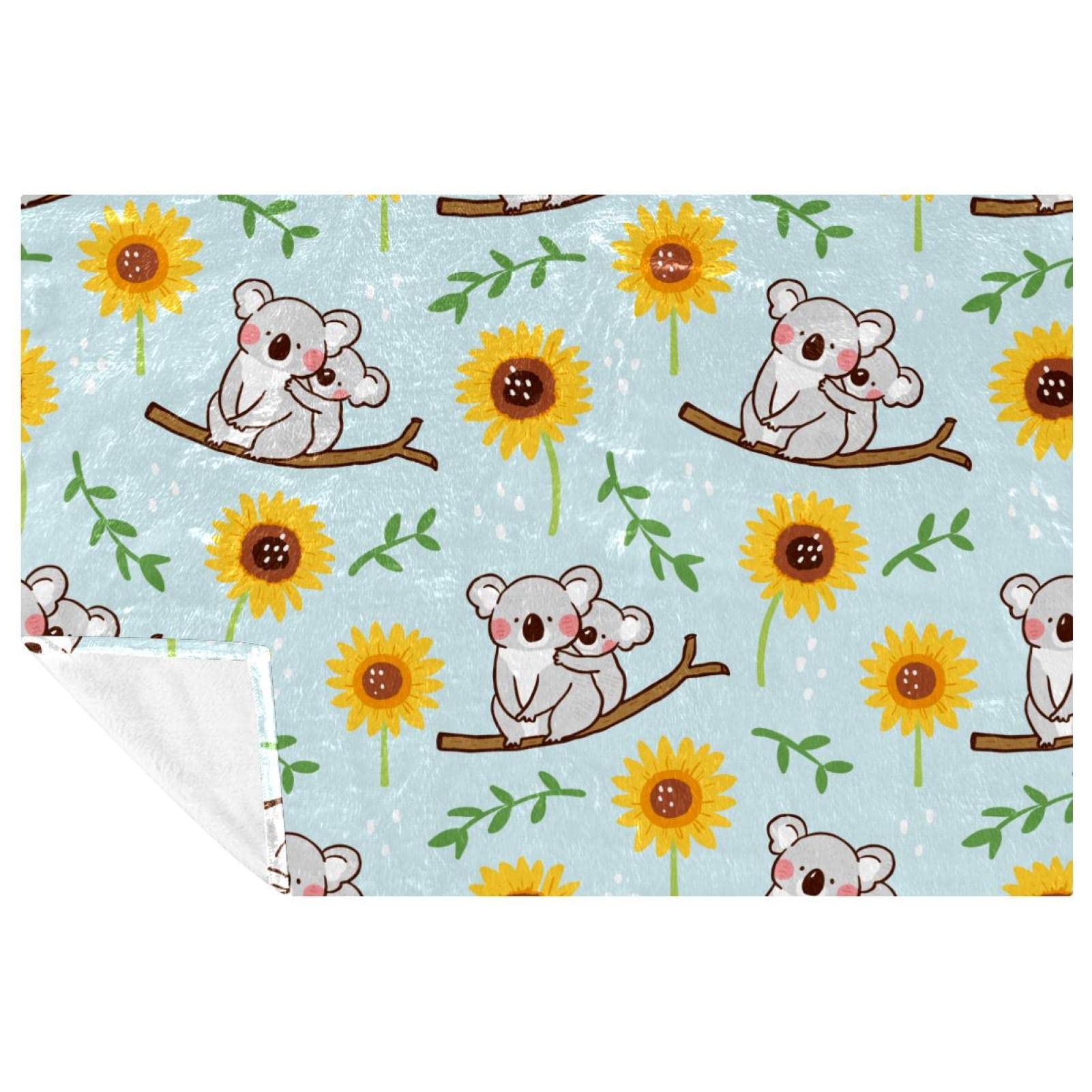 Plaid lit et camping imprimé koala couverture pique-nique chaude