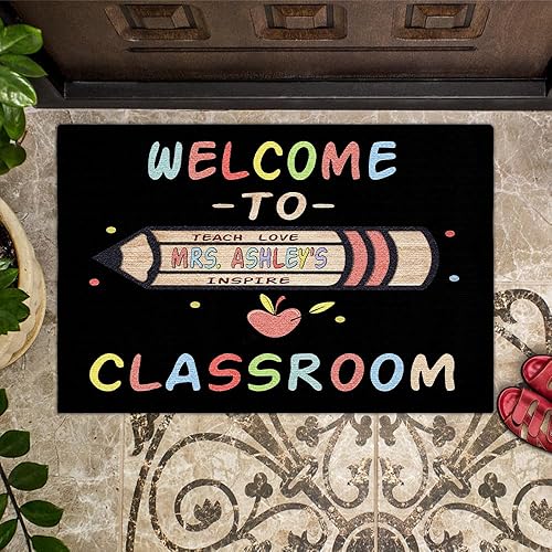 Miniatura 5 de Tapete de aula con amigos, regalo para profesores, tapete de bienvenida al aula, tapete de puerta para interiores y exteriores, tapete de entrada